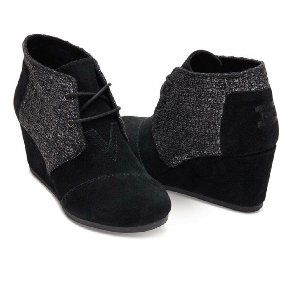 Toms suede wedge booties